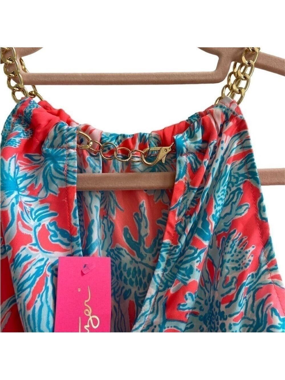 Lilly Pulitzer Shelly Bay Halter Top Coral Spritz XXS - Picture 3 of 10